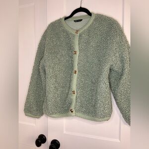 Cozy Green Cardigan Sweater